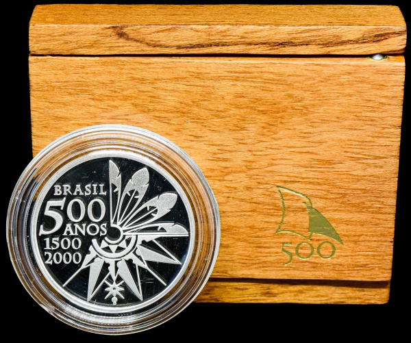 Moeda comemorativa 500 anos do Brasil - Prata (sem papelão)