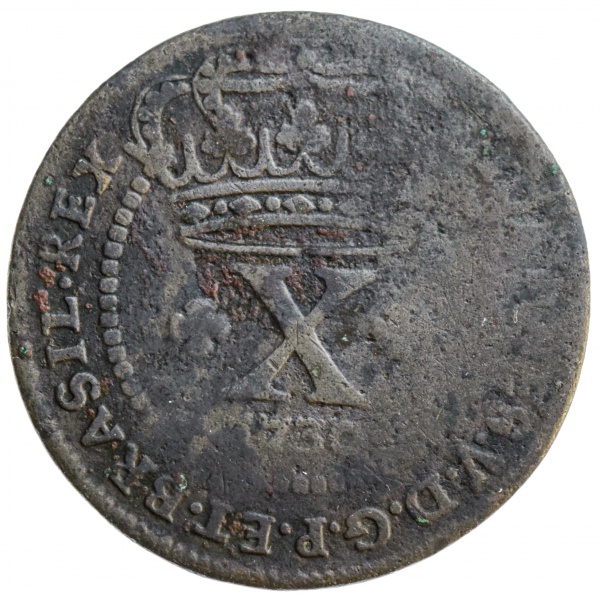 Moeda do Brasil - XL réis - 1722 - cunhada em Lisboa pa