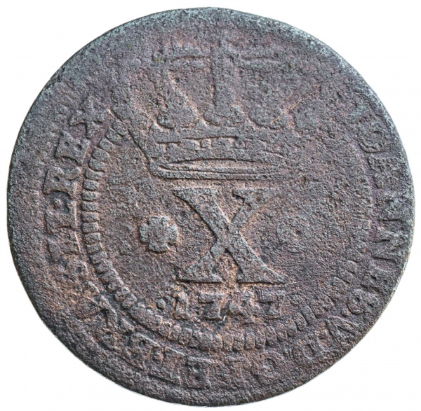 Moeda do Brasil - XL Réis - 1722 - cunhada em Lisboa pa