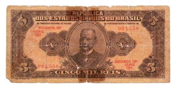 20 Mil Reis Republica 1942 Autografada R 119d Numero 7731