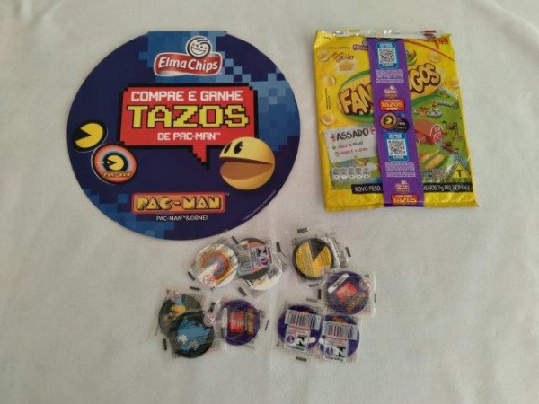 Tazo Pac Man Elma Chips Lote Com 18 Excelente Estado Usado