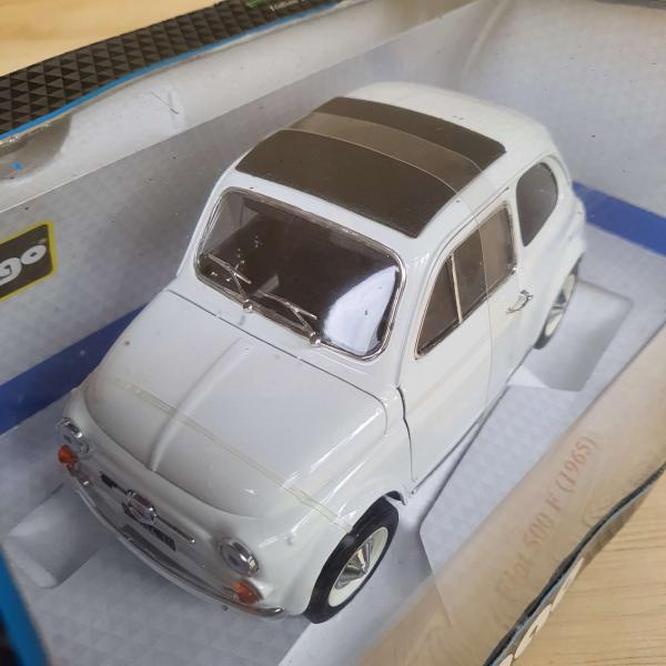 CARRINHO MINIATURA DE FERRO BURAGO FIAT 500 F 1965 ESCA
