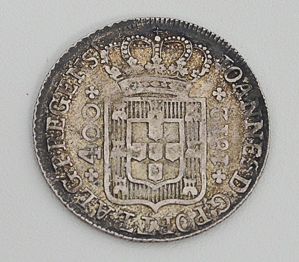 Numismática - Portugal, moeda - valor 400 reis 1812, anverso