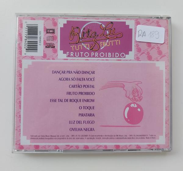 CD Rita Lee & Tutti Frutti. Fruto Proibido, 1975. EMI 7