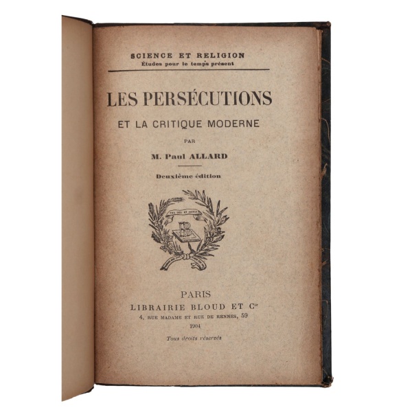 Livro: "Les Persecutions Et La Critique Moderne&#34