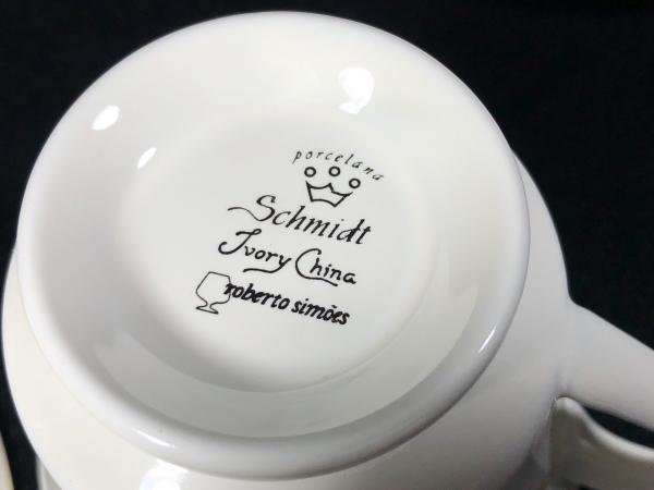 Antigo Jogo De Chá E Café, Porcelana Schmidt Floral Com Ouro