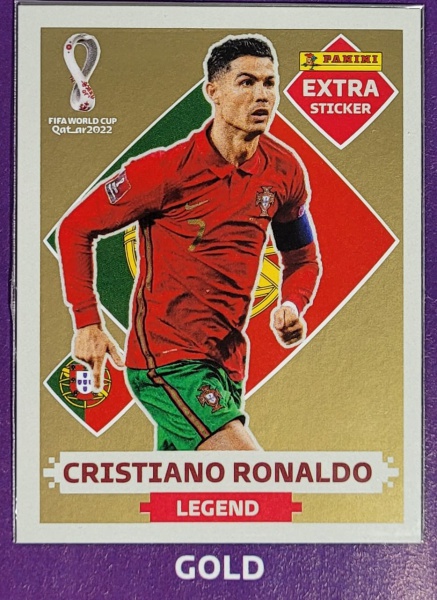 CRISTIANO RONALDO OURO (Gold) - EXTRA LEGEND (Portugal) - Figurinha  Original 