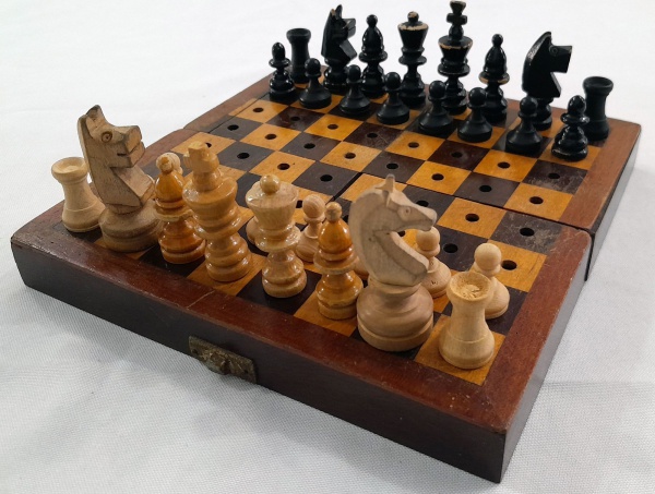 Tabuleiro de Xadrez Madeira - Chessboard Clássico Dobrável