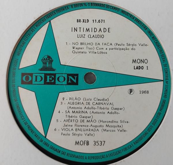 Disco de Vinil Quarteto em Cy, Em Cy Maior, 1968. MONO.