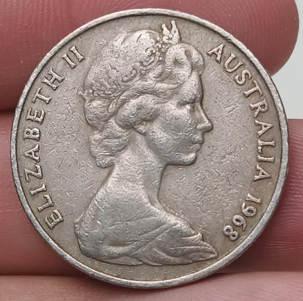 AUSTRÁLIA 1968. 20 CENTS. RAINHA ELIZABETH II.