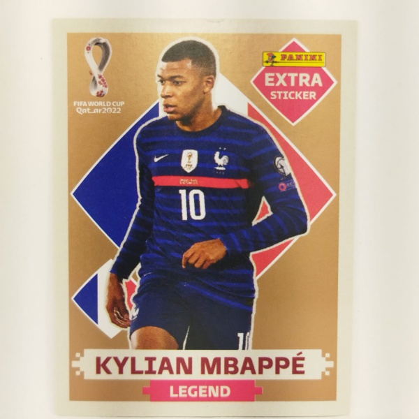 Figurinha Extra do Kylian Mbappé Bordô Legend da Copa do Mundo do Qatar  2022 - Item de Coleção Original Panini