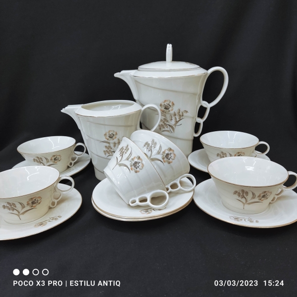 Antigo jogo de cha porcelana Tchecoslovakia-composto po