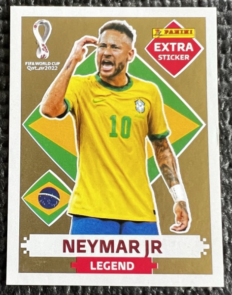 Figurinha (Extra Sticker) Neymar Jr. - Brasil - Legend - Ouro/Gold  Raríssima - Fanatismo