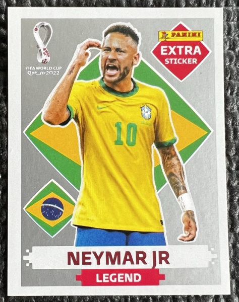 Figurinha Extra do Neymar Jr. Prata Legend da Copa do Mundo do
