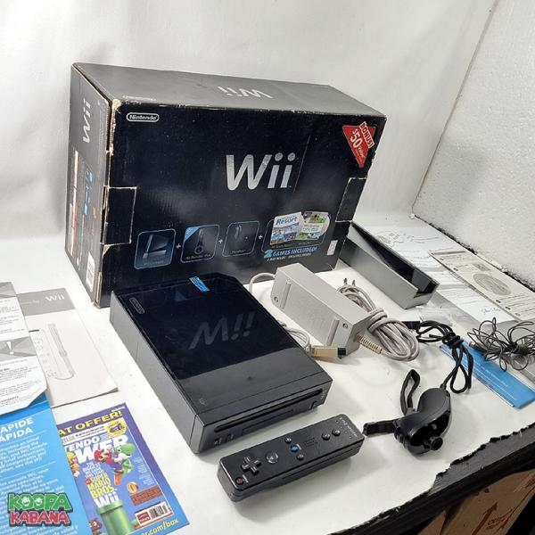 Nintendo Wii Preto na caixa, completo e desbloqueado - Funcionando