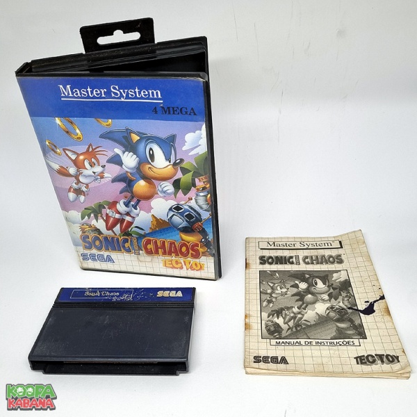 Cartucho Master System Sonic Chaos Tec Toy Completo