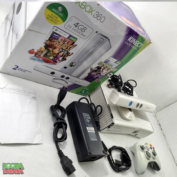 Microsoft Xbox 360 + Kinect Slim 4GB Special Edition cor branco