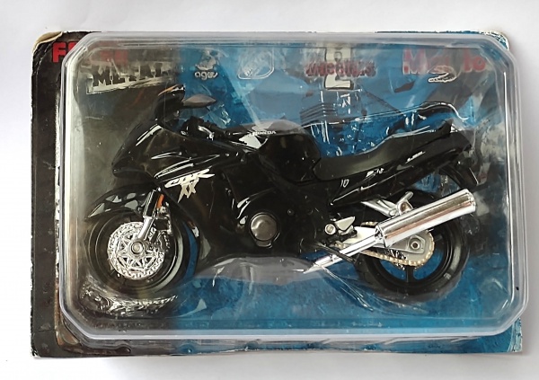 Moto de Ferro Corrida Miniatura Yamaha FJR 1300 1:12 na Caixa