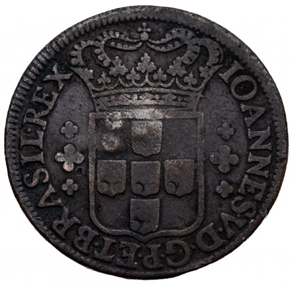 Moeda do Brasil - XL Réis - 1722 - cunhada em Lisboa pa