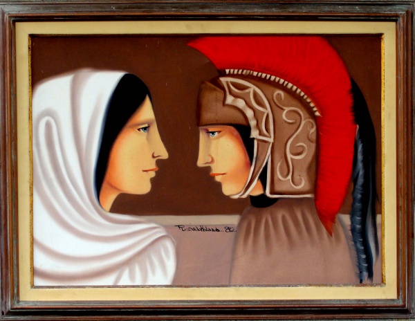Ricardo Holanda- Quadro óleo sobre Tela Casal Grego 82 50x70cm com