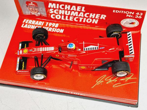 Ferrari 1998 Launch Version ミニカー Miniatura em metal Ferrari 1998 Launch Version (M. Schumacher