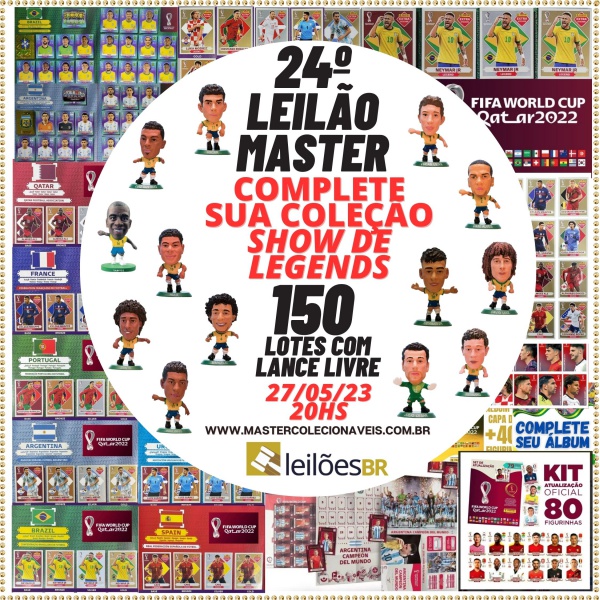 Lote com 4 Figurinhas Extras Legend Bronze (Neymar + Messi + CR7 + Mbappé)  da Copa do Mundo do Qatar 2022 - Itens de Coleção Difíceis