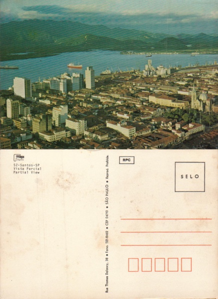 RPPC Postcard: Sao Paulo Brasil (Brazil) - Partial Panorama of City