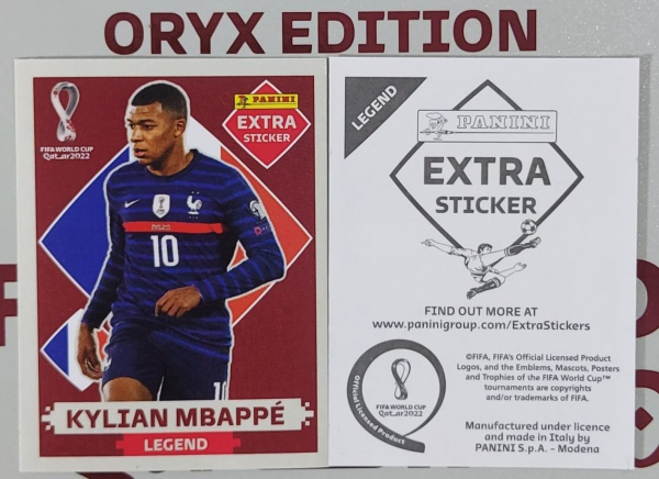 KYLIAN MBAPPÉ BORDÔ (Base) - EXTRA LEGEND (França) - Figurinha Original -  Não deixe de ter as Figurinhas mais raras DO ÁLBUM DA COPA DO MUNDO QATAR  2022 - PANINI - Valor