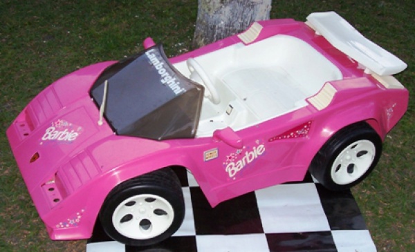 Pink Barbie Lamborghini Power Wheels Barbie Convertible 6V Battery
