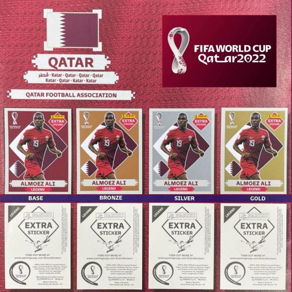 Lote com 4 Figurinhas Extras Legend Bronze (Neymar + Messi + CR7 + Mbappé)  da Copa do Mundo do Qatar 2022 - Itens de Coleção Difíceis