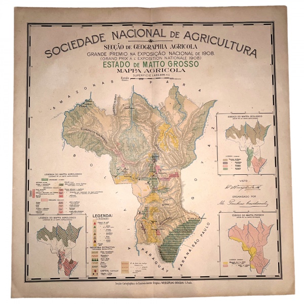 Mapa Político do Brasil em 1908