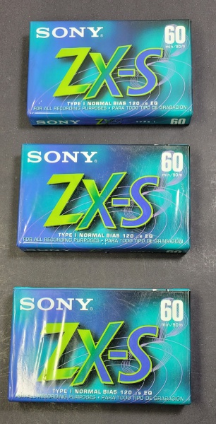 S Lote 3 Fitas Cassete Sony Zx-s 60 Min Type I Normal Vir