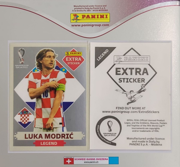 LUKA MODRIC BORDÔ (Base) - EXTRA LEGEND (Croácia) - Figurinha Original -  Não