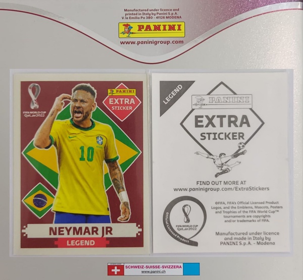 Figurinha EXTRA STICKER - LEGEND do Neymar - Copa do Mundo de 2022,  conservada