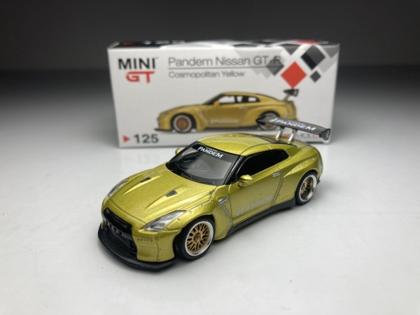 MINIGT 1/64 ニッサン GT-R R35 Pandem Pandem Nissan GT-R R35 Dourado - MiniGT Escala 1/64 min