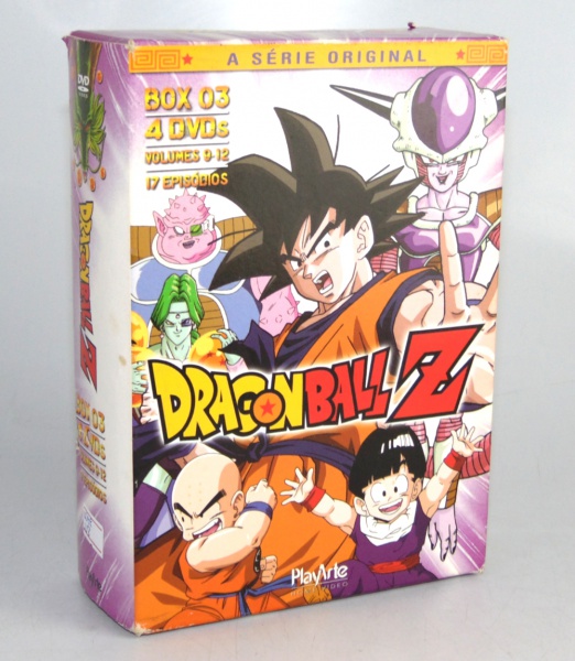 Box DVDs Dragon Ball Z Volumes 9 a 12. Em bom estado.