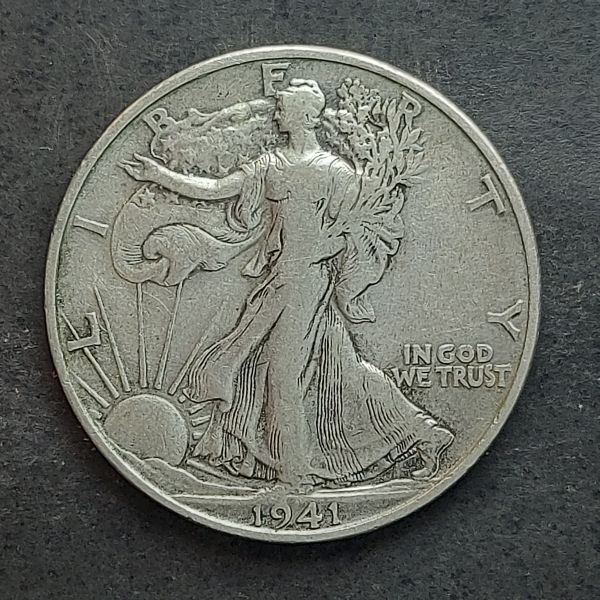 MOEDA EUA PRATA 1/2 DOLLAR 1941 S PESO 12.5GR
