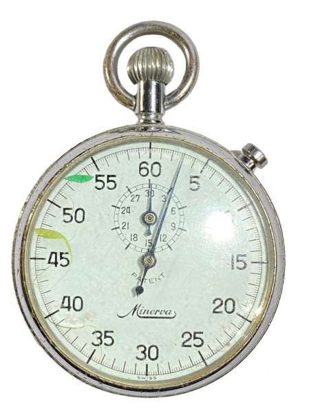 MINERVA Patent Elegante e raro cronometro de bolso suico a cor