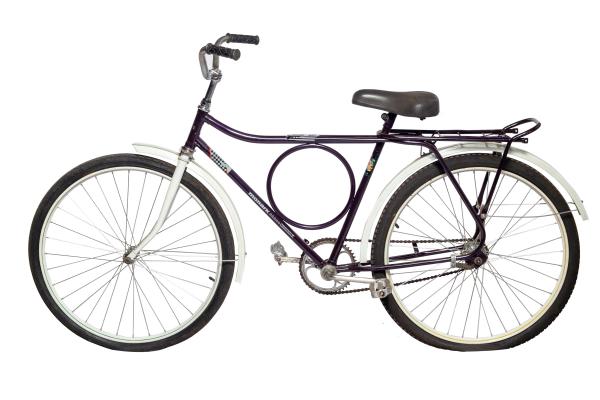 BICICLETA MONARK ANTIGA NA COR BORDÔ COM PARALAMAS BRAN