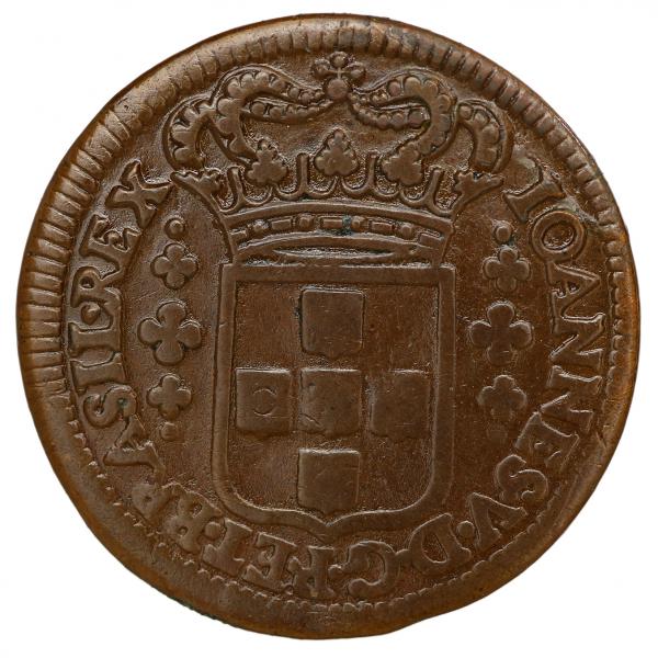 Moeda de Cobre - Brasil Colônia - XX Réis - 1722 - Cobr