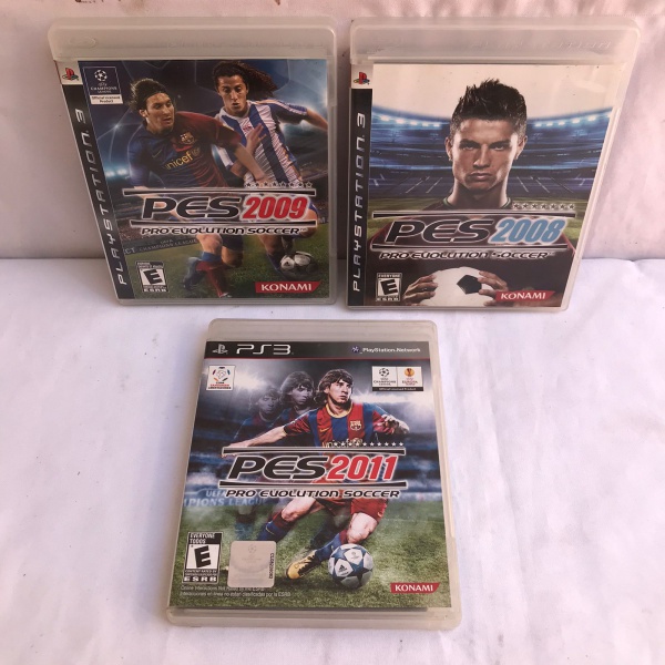 PS3 - Lote 3 CDS Jogos Eletrônicos: PES 2008, 2009 e 2011, conservados,  porém