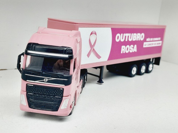 Miniaturas Scania Com Carreta Rosa Brinquedos