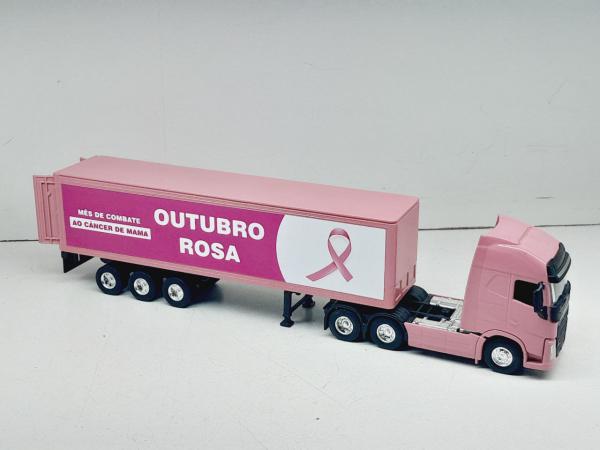 Miniaturas Scania Com Carreta Rosa Brinquedos