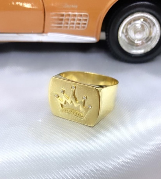 Joias . ANEL DE ARTE MODERNA, EM OURO AMARELO 18K - DIAMANTES B foto 8