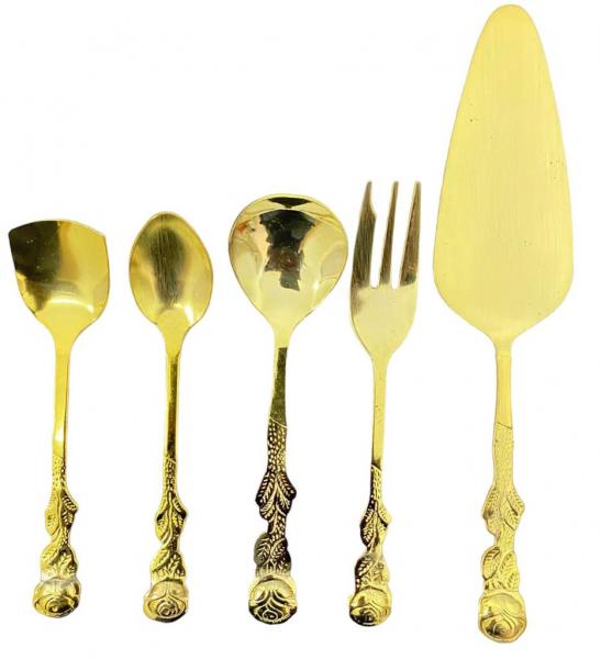 KAFFEEBESTECK (15-TLG Vergoldet) - Elegante e antigo se