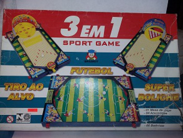 Jogo 3 em 1 Sport Game - Tiro ao Alvo - Futebol - Boliche