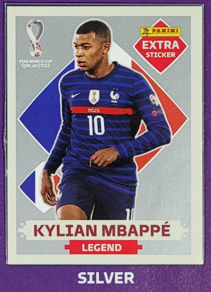 Figurinha Extra Rara Copa do Mundo 2022 - Kylian Mbappé Legend França -  Vermelha Bordô