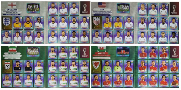 Grupo B Completo - Todas as figurinhas das Seleções do