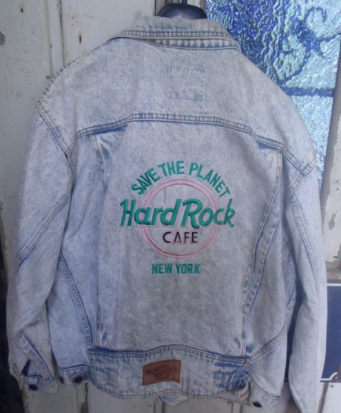jaqueta jeans da hard rock cafe