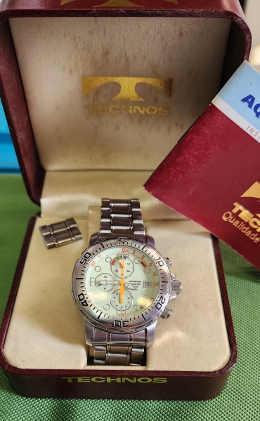 RELÓGIO TECHNOS ORIGINAL AQUADIVER, ZFM, QUARTZ, CHRONÓGRAFO